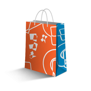 Sacola com Alça de Corda Papel Couchê 170g 15x22 cm 4x0 - Frente colorido   